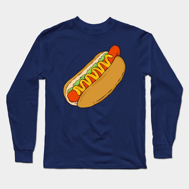 Hotdog Sandwich Long Sleeve T-Shirt by Mako Design 